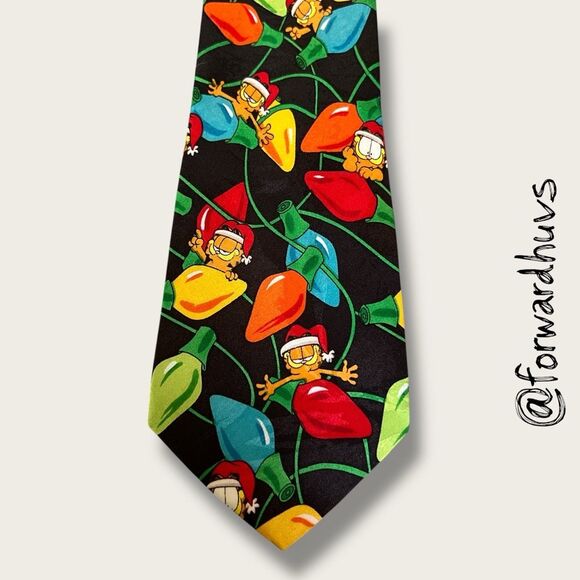 Vintage Garfield Christmas Lights Necktie – Paws Addiction - Picture 2 of 7